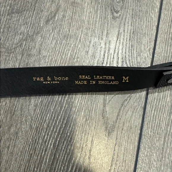 Rag and Bone Womens Black and Silver Real Leather Belt Sz M - Picture 3 of 4